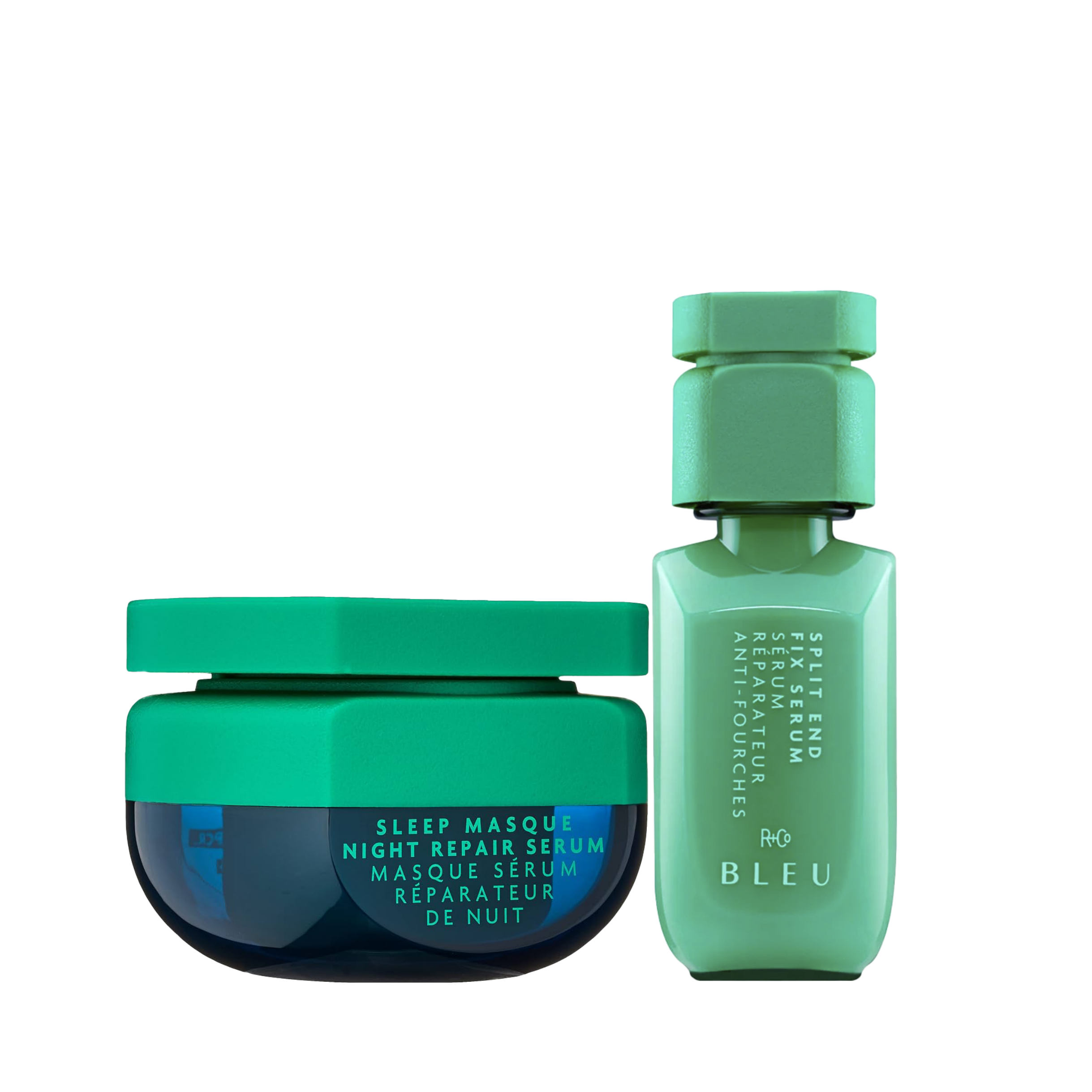 R+Co Bleu Sleep Masque Night Repair Serum and Split End Fix Serum